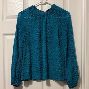 Lilly Pulitzer Teal and Black Blouse